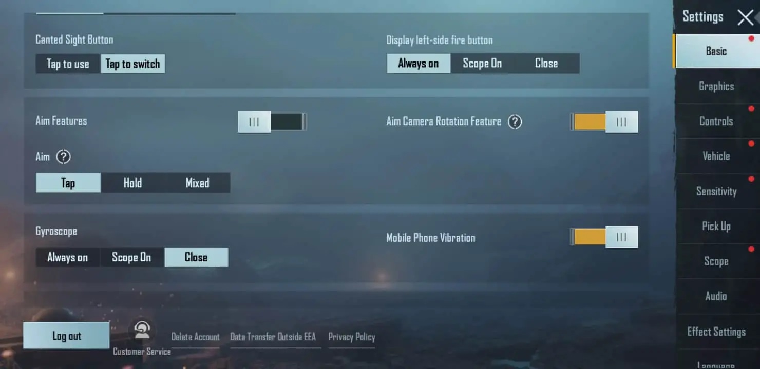 آموزش تنظیمات پابجی موبایل