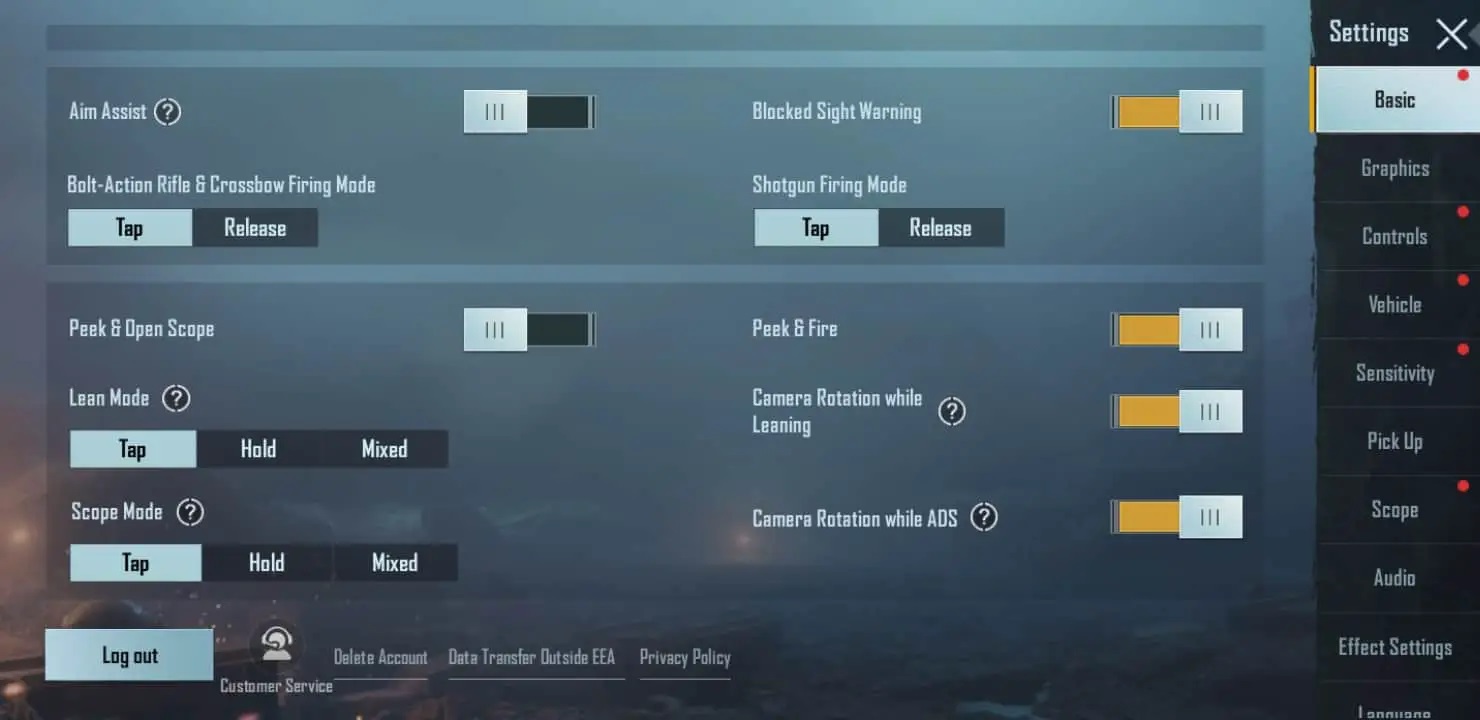 بهترین تنظیمات پابجی موبایل