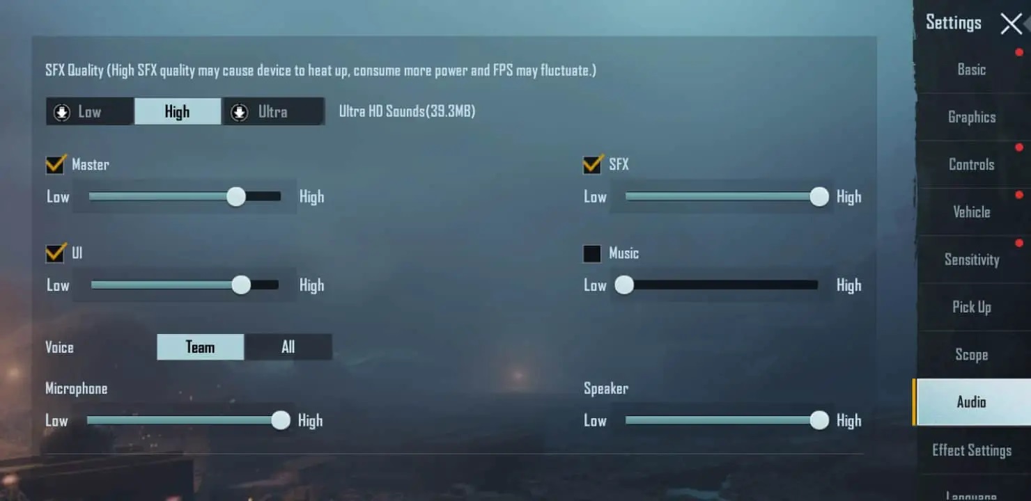 تنظیمات لگ پابجی موبایل 2024